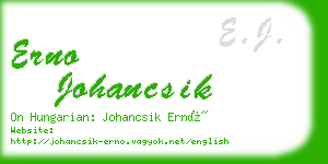 erno johancsik business card